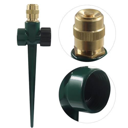 2 Pcs Metal Lawn Sprinklers, 360° Coverage, Green - color: Green,2pcs