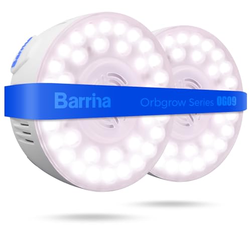 Barrina Orbgrow OG09 Puck Grow Light, 18W(2 x 9W), Pinkish White, 2 Packs - color: Pinkish White-White Cover, size: 2 Packs without Timer