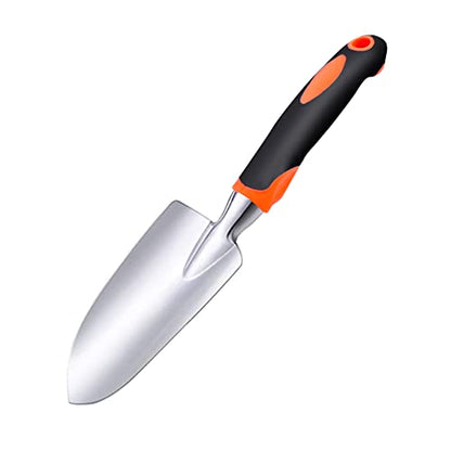 Garden Trowel Hand Shovel for Gardening, Aluminum Small Garden Spade - color: Orange