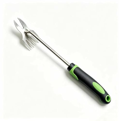 Stainless Steel Weeding Rake Heavy Duty Comfort Grip Gardening Tool for Root Weed Removal