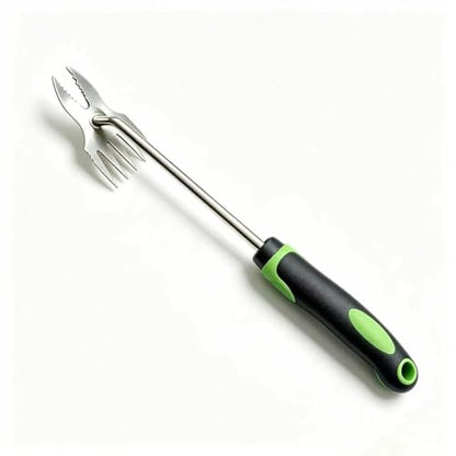 Stainless Steel Weeding Rake Heavy Duty Comfort Grip Gardening Tool for Root Weed Removal