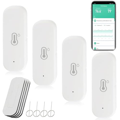 WiFi Hygrometer Thermometer Sensor (4 Pack) - size: 4 Pack