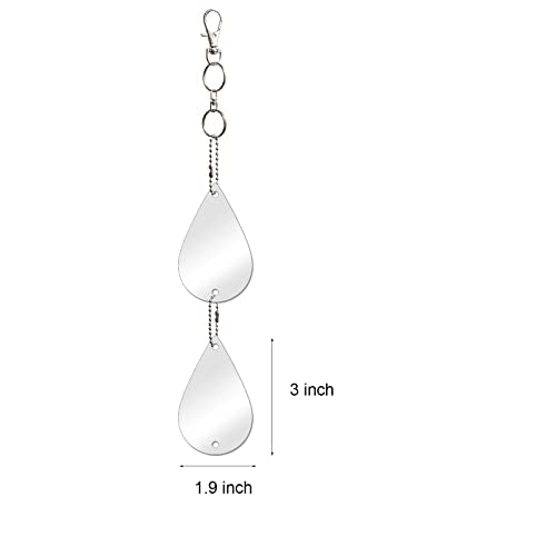Keep Birds Away Mirror Disc, Hanging Reflectors, 16 Drop Shape Discs - size: Drop