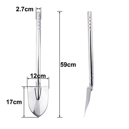 Stainless Steel Garden Shovel Hand Tool Digging Weeding Seeding Turning Soil 23.6-Inch 60CM - color: 60cm shovel