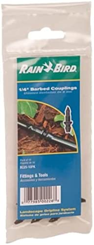 Rain Bird BC25/10PS Drip Adapter Fitting, 1/4", 10-Pack - size: 10 Pack