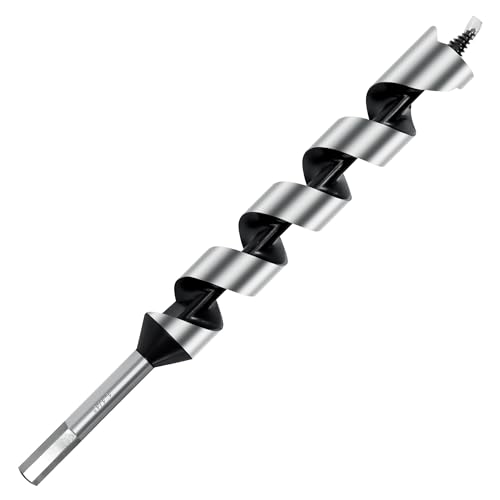 1-1/4 Inch x 12 Inch Long Ship Auger Drill Bit Set for Wood - size: 1-1/4"x12"
