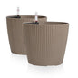 Dexceder 9x8 Self Watering Planters Indoor (2 Pack, Taupe) - color: Taupe, size: 9x8
