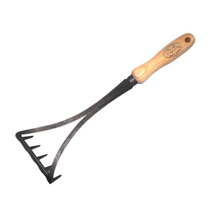 DeWit Bio Rake Cultivator – Garden Hand Tool with Hardened Boron Steel Tines & Ash Hardwood Handle