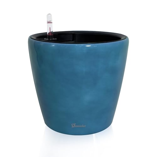 Dexceder 11x10 Self Watering Planter (Peacock Blue Gradient) - color: Peacock Blue, size: 11x10