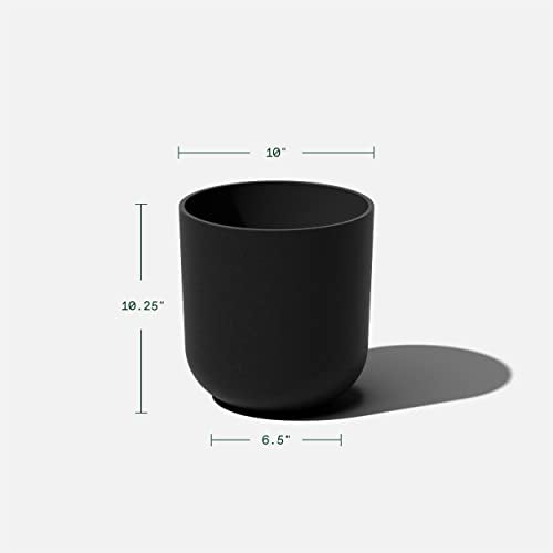 Veradek Mason Series Lima Planter - Large Round Outdoor Planter - color: Black, size: 10 inches