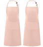 Syntus Apron for Men Women, Adjustable Cooking Kitchen Apron with 2 Pockets - color: Nude Pink, style: 2 Polyester