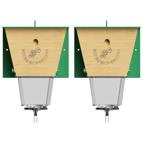 Ultimate Pro Outdoor Carpenter Bee Trap by Best Bee Brothers, Green 2-Pack - color: Green, size: 2 Pack