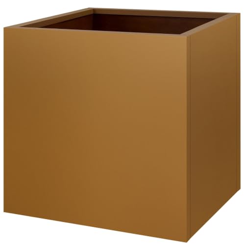 Corten Steel Planter Box 24"x24"x25", Large Metal Square Planter - color: Rust, size: 25"H x 24"L x 24"W