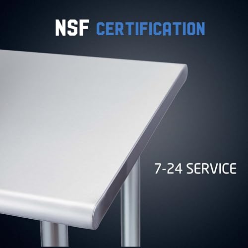 Profeeshaw Stainless Steel Prep Table 30''x36'' NSF Commercial Workbench - color: No Backsplash, size: 30''x36''