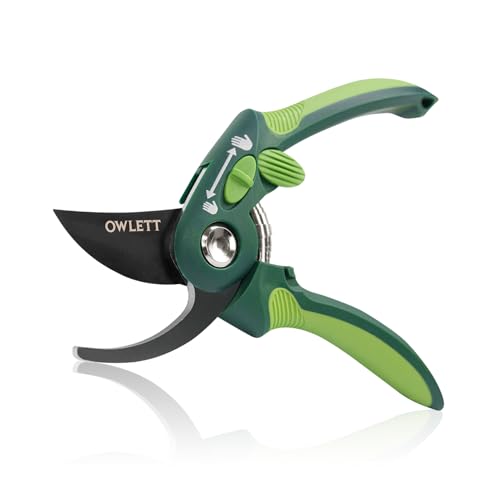 Pruning Shears for Gardening, 8.5" Bypass Garden Scissors Adjustable Grip Width, Ultra-Sharp Hand Pruner Rust-resistant Steel Blade Heavy Duty Garden Clippers with Safety Lock, Shears Gardening Tools
