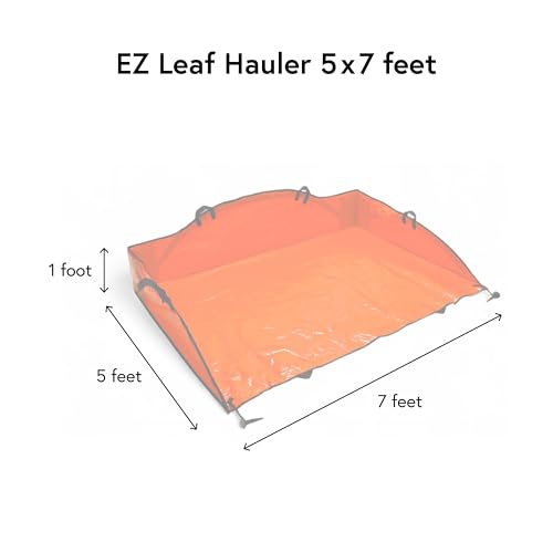 Leaf Tarp for Fast Yard Cleanup –Leaf Collection Tarp with 6 Handles & Ground Stakes – Lawn Leaf Bag for Raking, Garden Debris & Yard Waste Removal, Wind Proof, 5’ x 7’ Large Capacity - size: 5' x 7'