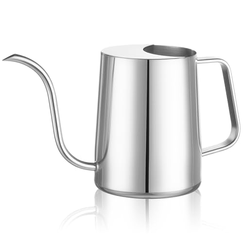 Doseno Small Watering Can for Indoor Plants, Metal, Long Spout, 34 oz/1 L - size: 1000ml/34oz-Stainless Steel