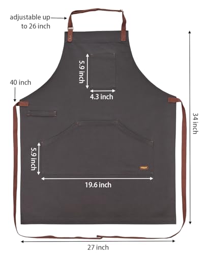 Cooking Kitchen Apron with Pockets for Men Women - color: Dark Gray 9#