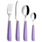 EXZACT 16 pcs Flatware Set Stainless Steel Wide Handles Serves 4 Lilac - color: Lilac x 16