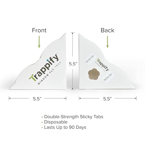 Trappify Window Corner Fly Trap | Fruit Fly Traps for Indoors | 12 Pack