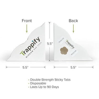 Trappify Window Corner Fly Trap | Fruit Fly Traps for Indoors | 12 Pack