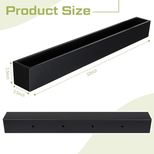 FillTouch 32 x 3.5 x 3.5 Inch 1 Pcs Long Rectangular Planter Box,Black - color: Black, size: 32 x 3.5 x 3.5 Inch