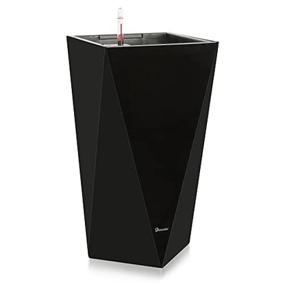 Dexceder 24 Inches Self Watering Tall Planter (Black) - color: Black, size: 24