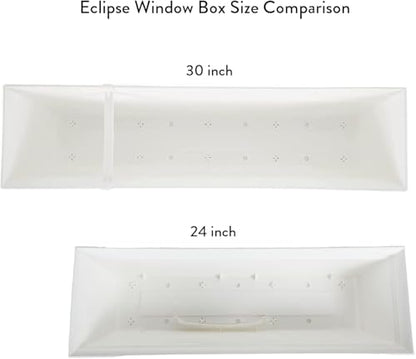 The HC Companies Eclipse Window Planter Box, 30 Inch, White, 2-Pack - color: White, size: 30" (Pack of 2)