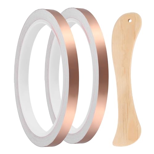 2pcs Copper Foil Tape 0.31" x33FT Single Conductive Adhesive Tape - size: 0.31 Inch x 33 FT