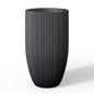 Kante Small Round Tapered Black Concrete Planter 24" Tall, Outdoor - color: Textured Black, size: 24" Tall