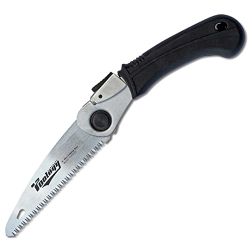 5" Folding Hand Pruning Saw for Gardening, Camping, Wood/Tree Cutting, Made with Heavy Duty SK-5 Steel (Black) - color: Black