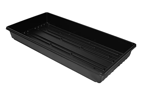 Living Whole Foods 20 Pack of Durable Black Plastic Growing Trays (Without Drain Holes) 21" X 11" X 2" - Flowers, Seedlings, Plants, Wheatgrass, Microgreens & More - size: 20 pack