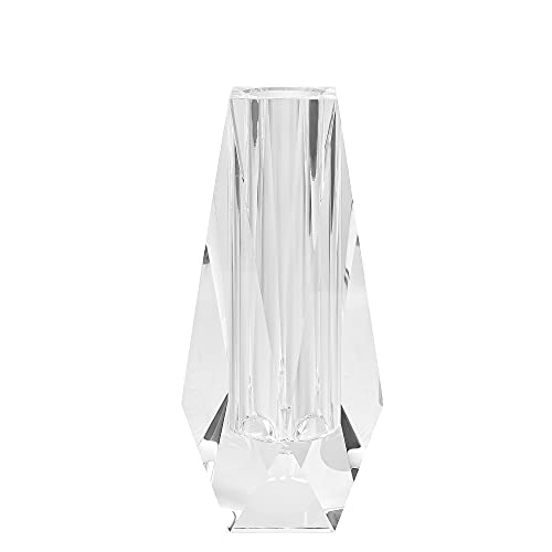 Kitcom Flower/Bud Crystal Vase Decorative Vases for Home, Wedding, Christmas, Outline Dimensions W2.8''xH8.5'', Clear with Gift Box - size: Large