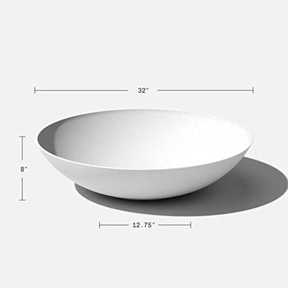 Veradek Mason Series Lane Bowl - Large Outdoor Bowl Planter - color: White, size: 8"H x 32"DIA 2PK