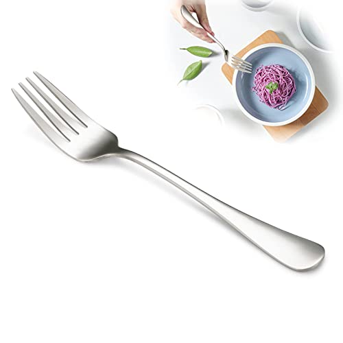 SANTUO Stainless Steel Dinner Forks Set - 12PCS Salad Forks Silverware with Round Handle, Mirror Finish & Dishwasher Safe, Use for Home, Kitchen or Restaurant - Silver 8 Inches - size: 8.1Inch(Dinner Fork)-12P