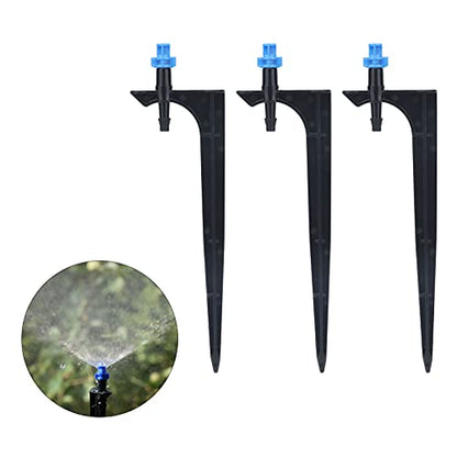 Garden Irrigation System, 20Pcs/Bag Irrigation Dripper with Ground Insert Fruit Tree Drip Irrigation Emitters for 1/4 inch drip Irrigation tubing(90 Degree with Plunger) - size: 90 degree with plunger