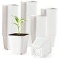 120 Pcs Nursery Pots 3.5 Inch, Plastic Seed Starting Pot with Drainage Holes, Small Sturdy Seedling pots for Planting, Cuttings (White) - color: White, size: 3.5 Inch-120P