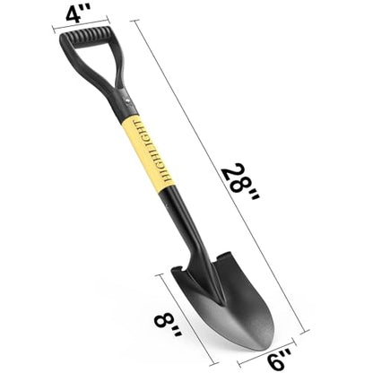 HIGHLIGHT Small Kids Shovel for Digging, 28Inch Wooden D Grip Round