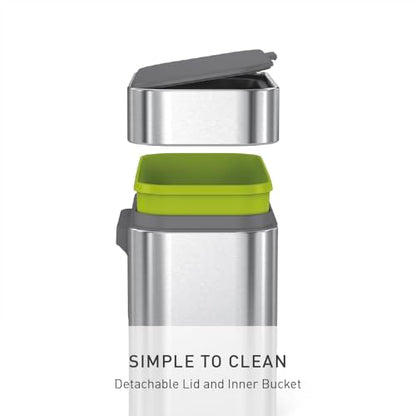 simplehuman Compost Caddy, Detachable and Countertop Bin, 4 Liter / 1.06 Gallon, Brushed Stainless Steel - color: Brushed