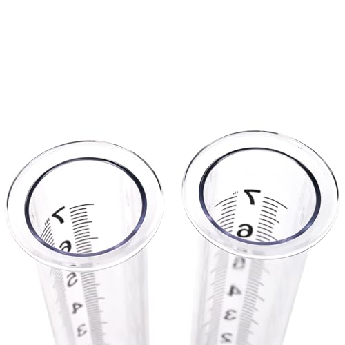 Plastic Rain Gauge Replacement Tube 2PCS,Outdoor 8.3" Clear Rain Meter - color: Transparent