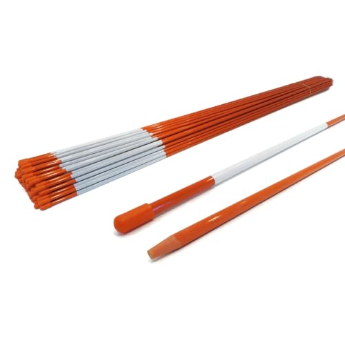 The ROP Shop Pack of 15 Driveway Markers, Rods, Stakes, Snow Poles, Orange Reflective Fiberglass, 48 inches, 5/16 inch