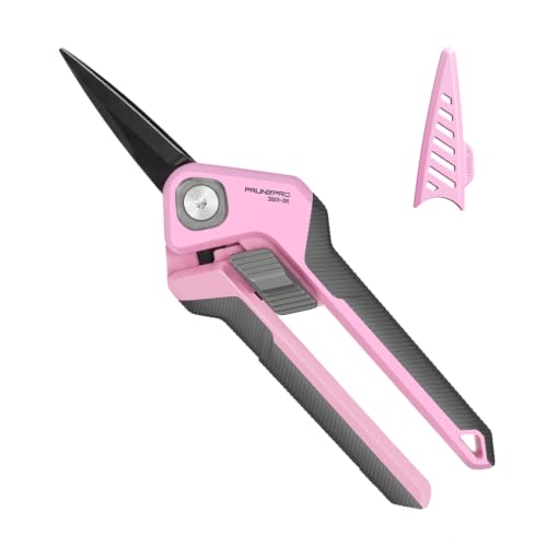 PrunePro® Garden Scissors Precise Cuts for Women Lightweight Sharp Snip - color: Pink