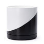 D'vine Dev 10 Inch Ceramic Planter Pot, Black White Diagonal, 94-O-E-K - color: Oblique Monochrome Black & White, size: Large