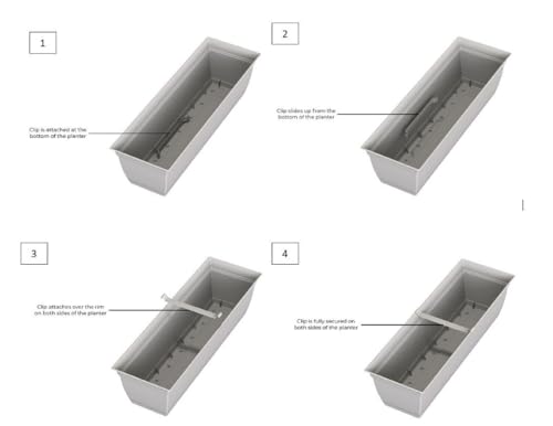 The HC Companies Eclipse Window Planter Box, 30 Inch, White, 2-Pack - color: White, size: 30" (Pack of 2)