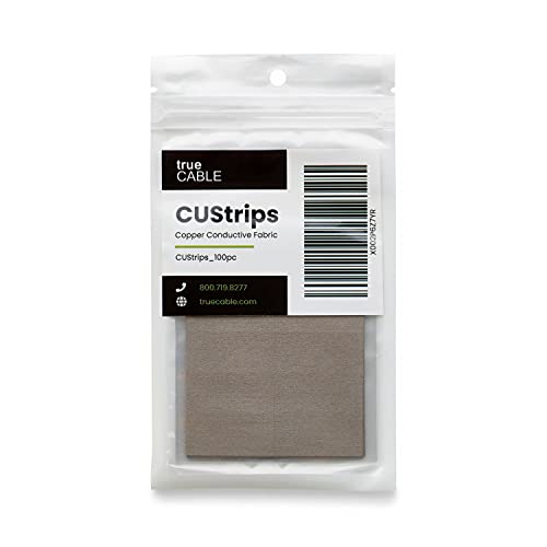 TRUE CABLE Copper Fabric Strips with Conductive Adhesive, EMI/RFI Shielding Tape