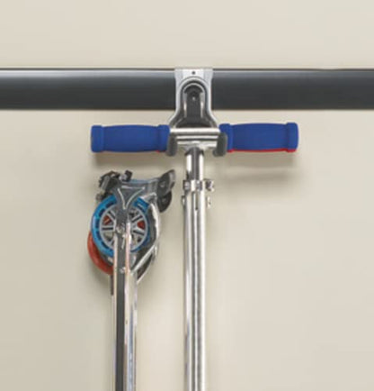 Rubbermaid FastTrack Garage Organization Multi-Purpose Hook, 50 lbs Capacity, Satin Nickel, Wall Mounted Storage System, Direct Mount into Rail for Home Organization - style: Multi-Purpose Hook