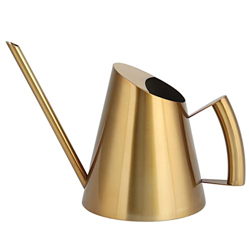 13.6 oz Watering Can Indoor Plants Stainless Steel Plant Waterer Watering Pot Sprinkle Pot Garden Flowers Plants Flower Tool Gold Watering Can with Long Spout (400ml) - size: 400ml/13.6oz