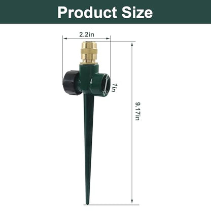 2 Pcs Metal Lawn Sprinklers, 360° Coverage, Green - color: Green,2pcs