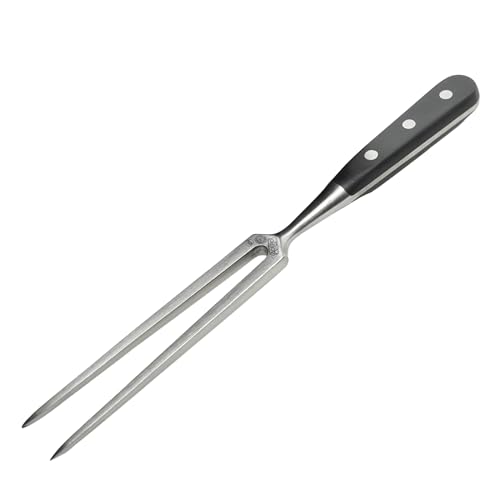 Winco 6" Black Stainless Steel Straight Fork - size: 6", style: Triple Riveted Straight
