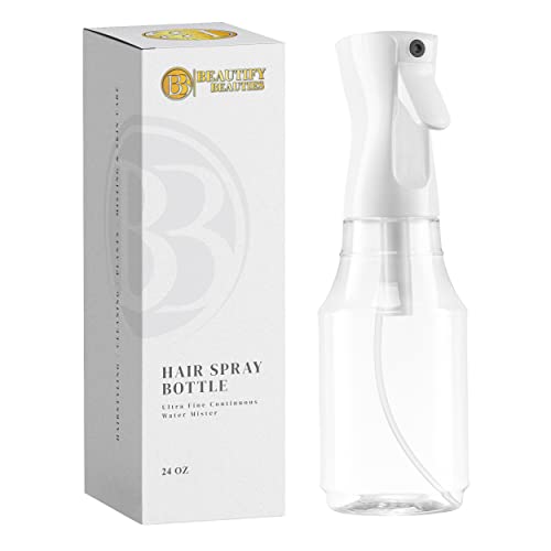 BeautifyBeauties Continuous Spray Bottle for Hair, 24 oz Mister Spray - color: Clear, size: 24 Ounces